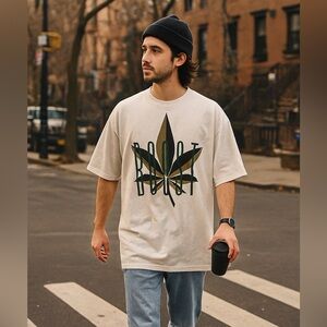 NWT Boast USA XXL Graphic Tee — White Oversized T-Shirt w/ Maple Leaf Logo